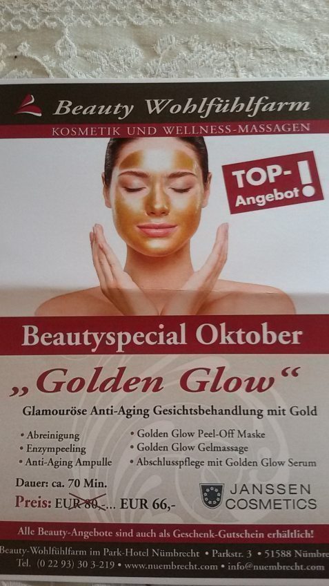 Beautyspecial im Oktober “Golden Glow” in der Beautyfarm Nümbrecht Beautyspecial im Oktober “Golden Glow” in der Beautyfarm Nümbrecht